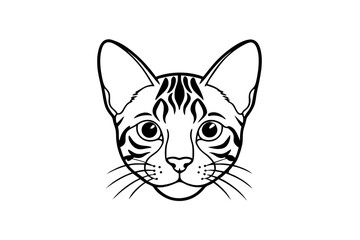Obraz premium Cat face with decorative tribal markings, isolated on a transparent background