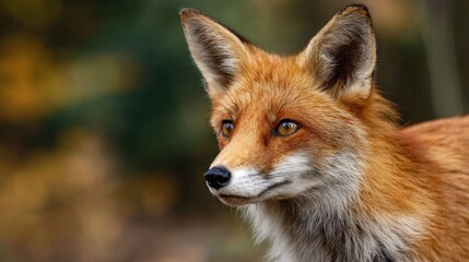 Closeup Portrait of Red Fox in Nature