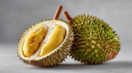 Fototapeta premium Durian fruit isolated on plain background