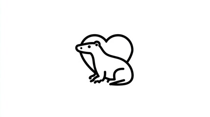 Otter love heart design