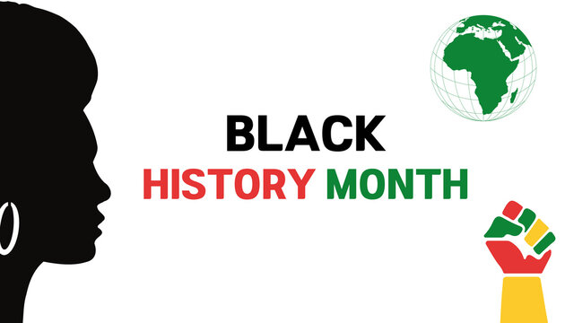 Black History Month illustration featuring a strong African woman's face, a map of Africa, and a raised fist. Vibrant colors, high resolution, perfect for posters and prints. - Powered by Adobe