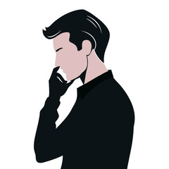 silhouette of a young man