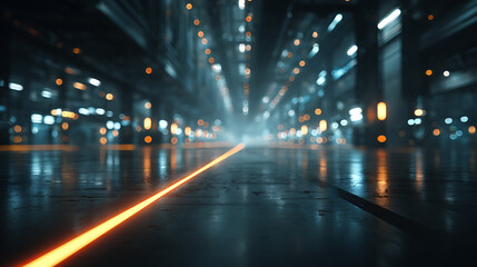 futuristic industrial architecture with glowing lines soft bokeh lights showcasing digital technology innovation engineering design modern ambient environment