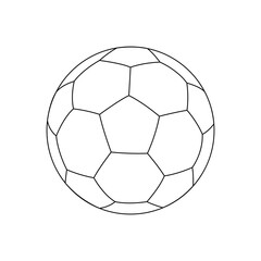 Soccer ball outline isolated on white.