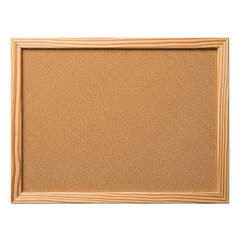 Blank Cork Bulletin Board with Natural Wood Frame Pinboard Empty Message Board Office Memo on transparent background