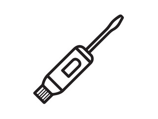 Fototapeta premium Stylish Torque Screwdriver Icon in Sleek Professional Vector Line Art Illustration