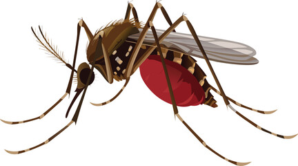 blood filled cartoon of a brown malaria eps
