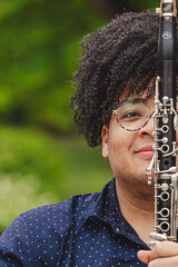 African american man with a clarinet