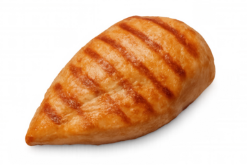 Delicious and juicy grilled chicken breast isolated on transparent background, perfect for food and culinary projects