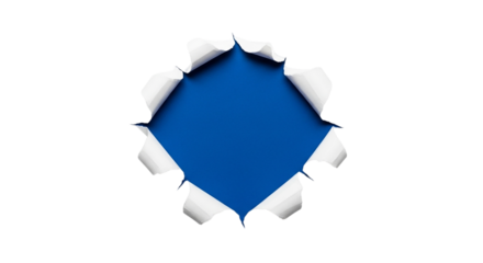 Revealing Future Horizons Blue Sky Through Torn Paper Innovation Ideas Inspiration on transparent background