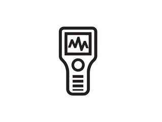 Durable Ultrasonic Thickness Gauge Icon in Clean Professional Vector Line Art Illustration