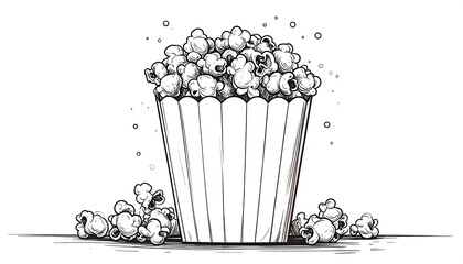 Popcorn in a paper container