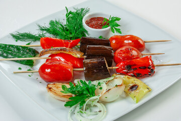 skewers of vegetables