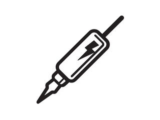 Professional Voltage Tester Pen Icon in Sleek Minimal Vector Illustration