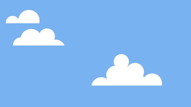 Simple White Clouds Floating on a Blue Sky Background