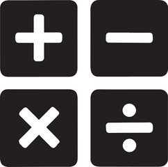Obraz premium Four basic math operation symbols plus minus multiply divide vector