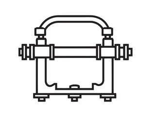 Modern Heavy Duty Welding Clamps Icon in Clean Minimal Vector Illustration