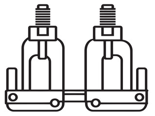 Welding Clamps Icon in Sleek Functional Minimal Line Vector Artwork Design