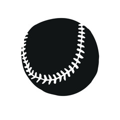Vector hand drawn sketch doodle baseball ball isolated on white background