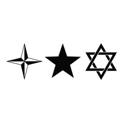 Vector art of three star shapes