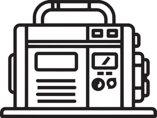 Heavy Duty Industrial Welding Machine Icon in Clean Functional Minimal Vector Artwork