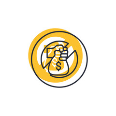 anti corruption icon. anti corruption Symbol sign for mobile concept and web design. Vector icon, Logo illustration, Vector graphics