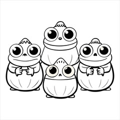 Vector funny art illustration cute Halloween design. 