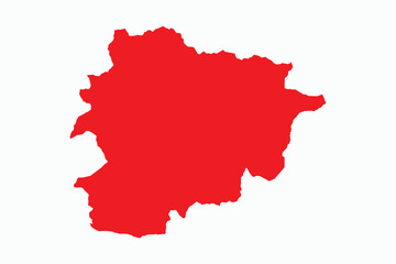 Vector graphic artwork suitable for print and web containing flat detailed map of ANDORRA