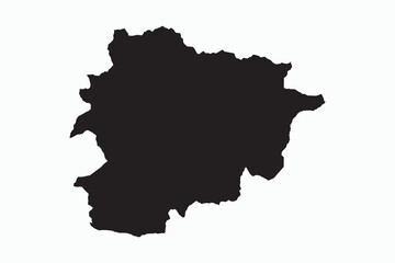 Vector graphic artwork suitable for print and web containing flat detailed map of ANDORRA