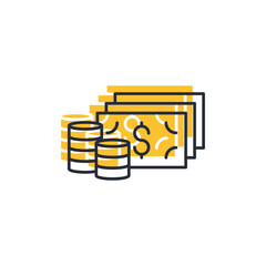 money icon. money Symbol sign for mobile concept and web design. Vector icon, Logo illustration, Vector graphics