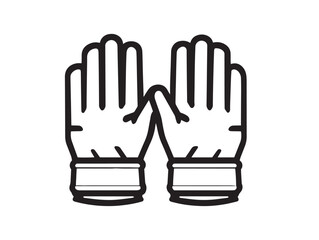 Fototapeta premium Durable Work Gloves Icon in Sleek Functional Minimal Vector Artwork Design