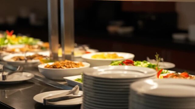 Elegant Buffet Setup with Assorted Dishes