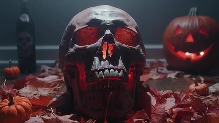 Halloween Skeleton Decor Scene