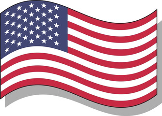 Obraz premium Waving american flag vector illustration