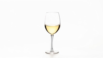 Fototapeta premium Elegant glass of crisp white wine catching light, perfect for sophisticated celebrations and refined tastes