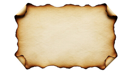 Aged Parchment Texture Illustration With Burnt Edges Antique Paper Scroll Background Aged on transparent background