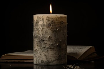 A candle that burns with memories instead of wax, poetic symbolism 