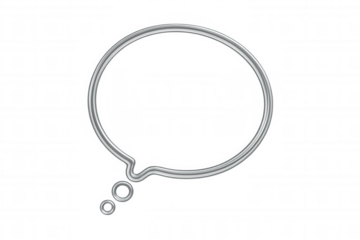 Chrome speech bubble floating, ready for inserting custom text against transparent backdrop