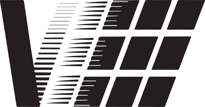 Abstract graphic design with sharp lines and parallelograms black white
