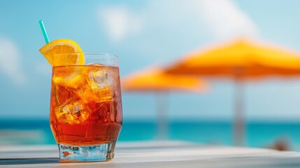 Enjoy some refreshing summer cocktails by the beach, ideal for relaxation and unwinding on a sunny day