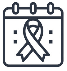 Rare Disease Awareness Day Calendar Ribbon Vector Icon