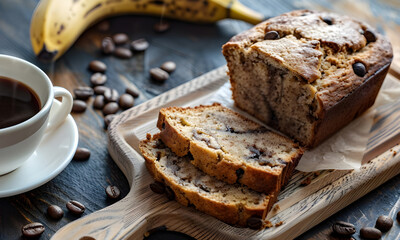 chocolate cake with coffee