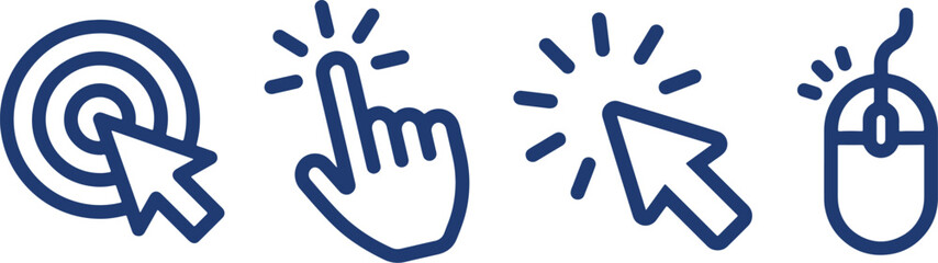 illustration, icons, cursor, design, clicking, vector