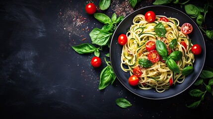 Vegetarian pasta with vegetables