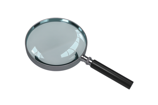 Discover hidden truths with this classic magnifying glass, perfect for investigation and research concepts