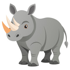 Adorable cartoon rhino ready for your creative project a charming animal illustration perfect for children's books, educational materials, and whimsical designs, showcasing wildlife beauty