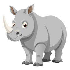 Adorable rhinoceros cartoon ready for conservation campaigns, educational resources, or children's books about wildlife, offering a gentle introduction to the animal kingdom