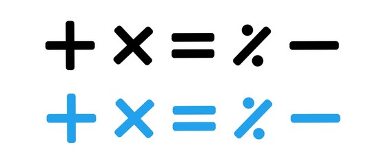 Fototapeta premium multiplication, addition, division and subtraction symbol icons