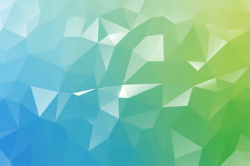 Abstract geometric background with a gradient of blue to green and sharp triangular shapes