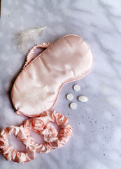 Silk sleeping mask ,silk pillowcase and silk scrunchies 